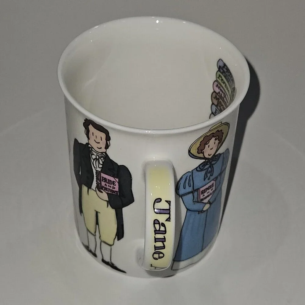 Jane Austen Book Characters Mug Coffee Cup Alison Gardiner Fine Bone China Darcy